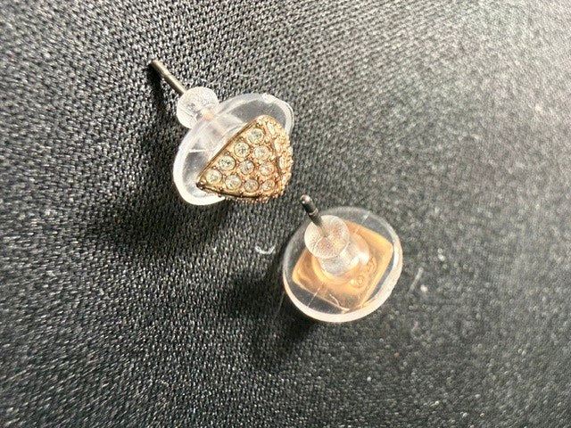 Vintage Swarovski Pavé Crystal Pyramid Stud Earrings
