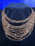 Vintage Western Germany 12-Strand Amethyst Purple Glass Bead Necklace – 16-18" with Extender