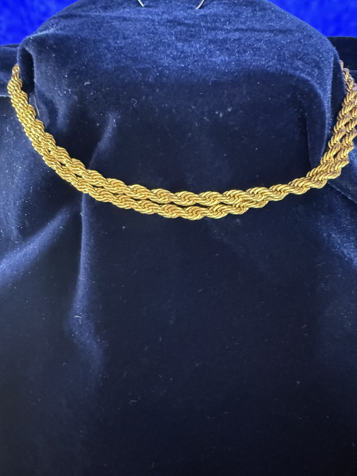 Vintage 18KGF Gold Filled Rope Chain Necklace – 28" Chunky 5-6mm Twist Chain