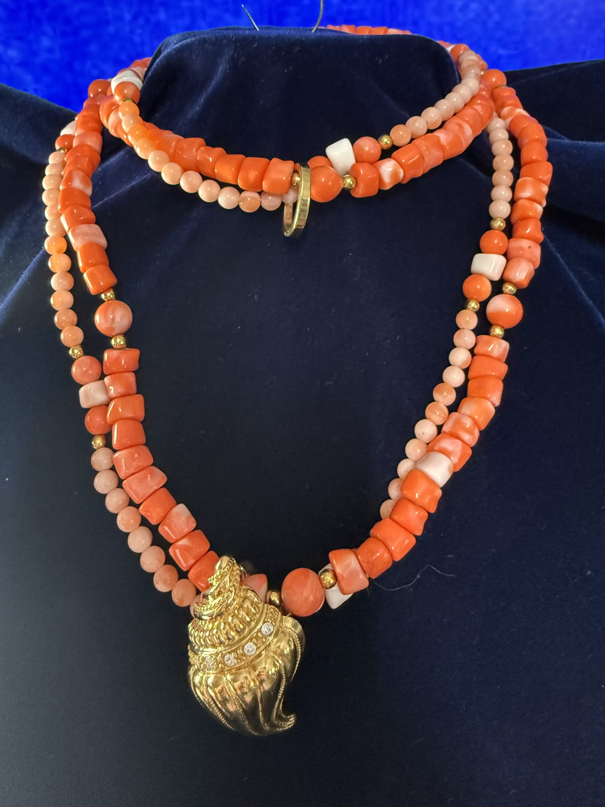 Vintage Kenneth Jay Lane for Avon "Undersea Collection" Coral Bead Necklace – 1989, Signed