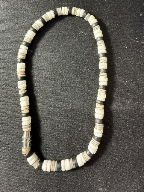 Puka shell anklet full length view
