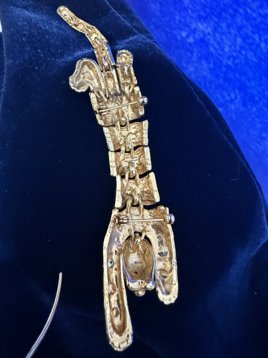 Vintage Articulated Panther Brooch Pin – Gold-Tone Pavé Rhinestone, Green Eyes, 5"