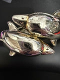 Sculptural dolphin bangle bracelet - front view
