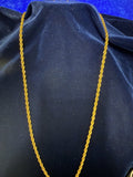 Vintage 18KGF Gold Filled Rope Chain Necklace – 28" Chunky 5-6mm Twist Chain