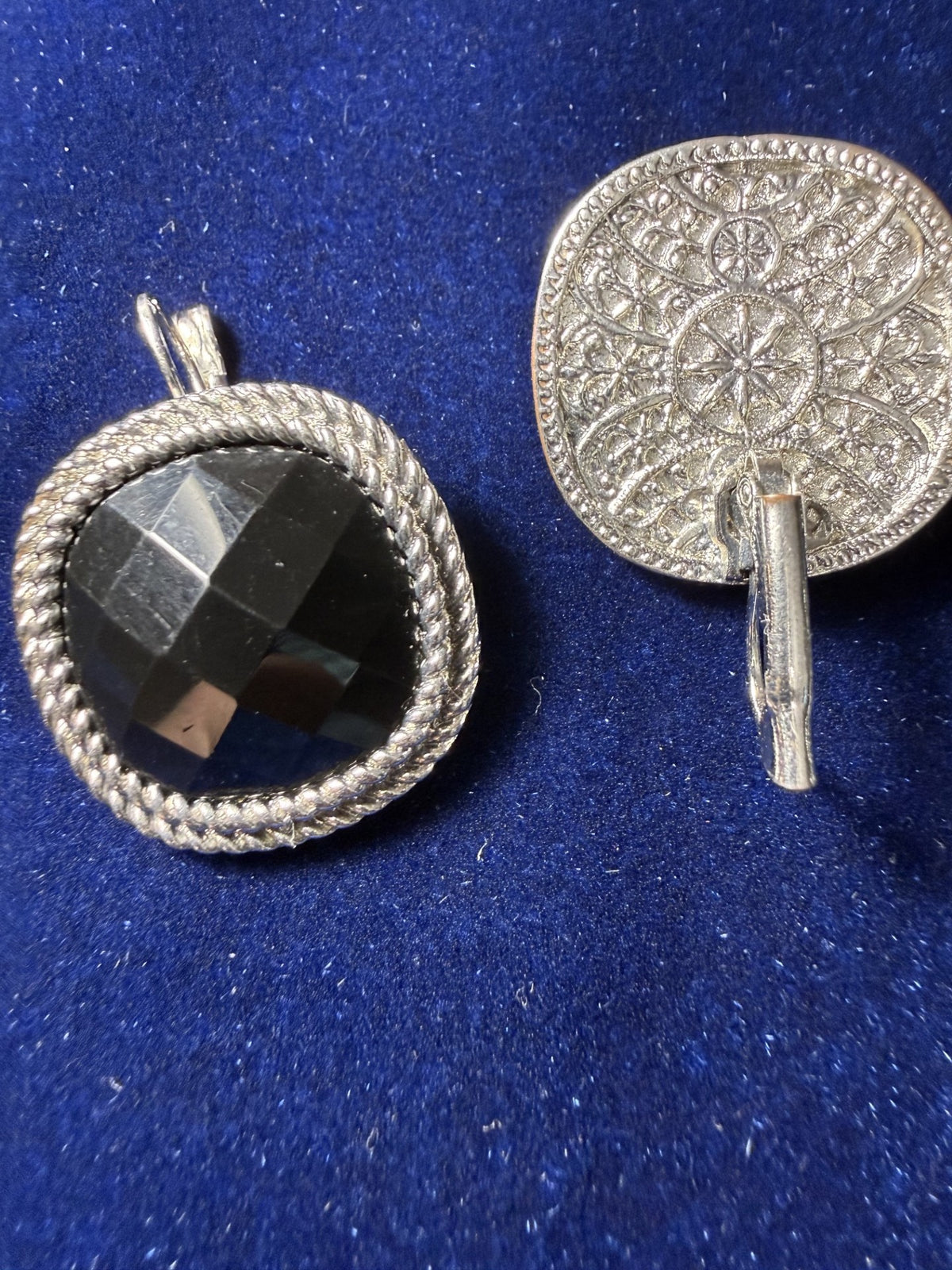 Vintage Brighton-Style Silver-Tone Filigree Round Earrings