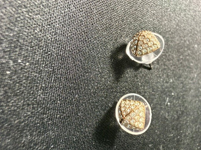 Vintage Swarovski Pavé Crystal Pyramid Stud Earrings