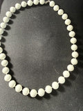 Vintage white howlite knotted bead necklace full view