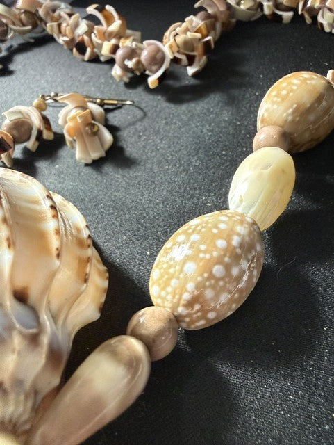 Overview of complete necklace and earring set