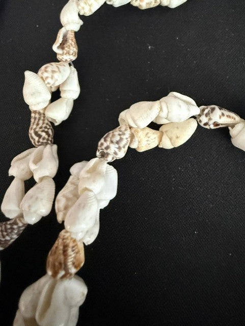 Patterned Spiral Shell Lei Necklace — 36" Continuous Loop, Double & Single
