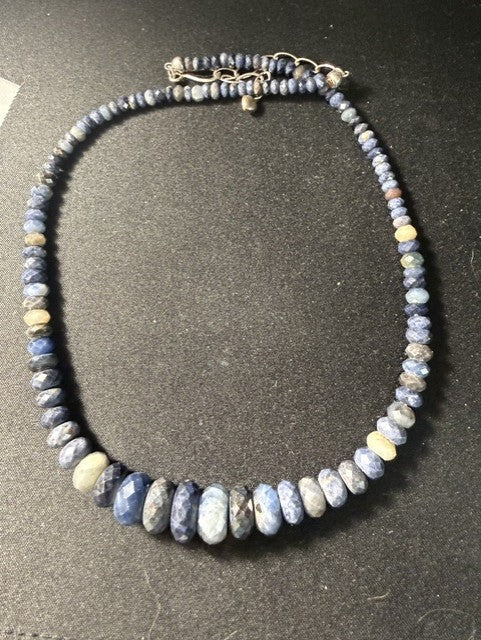 Jay King Desert Rose Graduated Sodalite Bead Necklace – 925 Sterling Silver Clasp