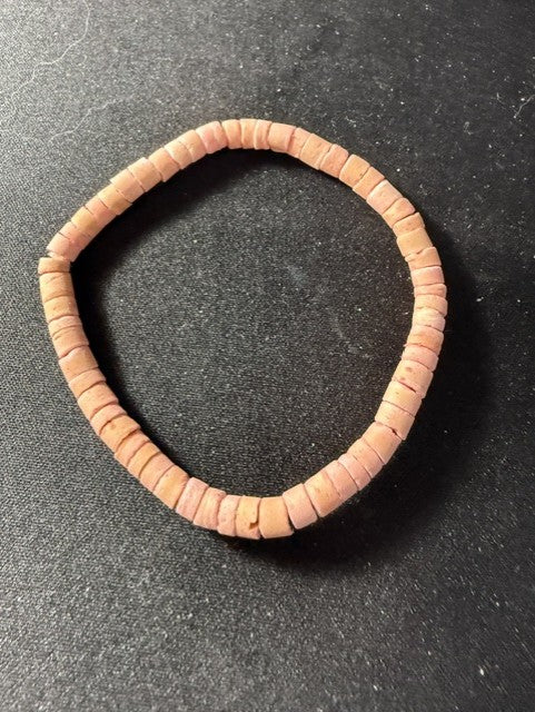 Vintage Puka Shell Heishi Stretch Bracelet