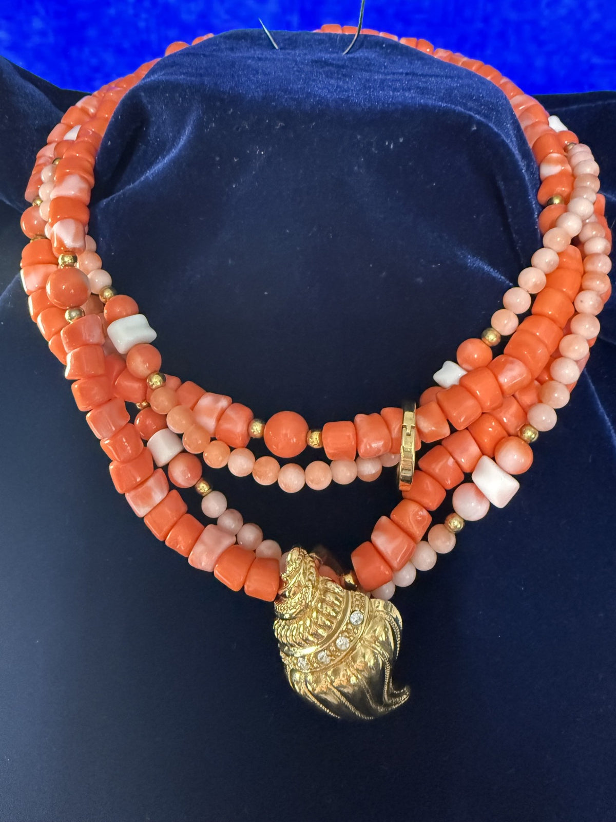 Vintage Kenneth Jay Lane for Avon "Undersea Collection" Coral Bead Necklace – 1989, Signed