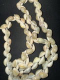 Vintage gray cowrie shell necklace, full strand view