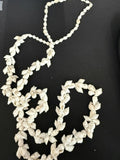 Full view of 36 inch spiral shell flower cluster lei necklace