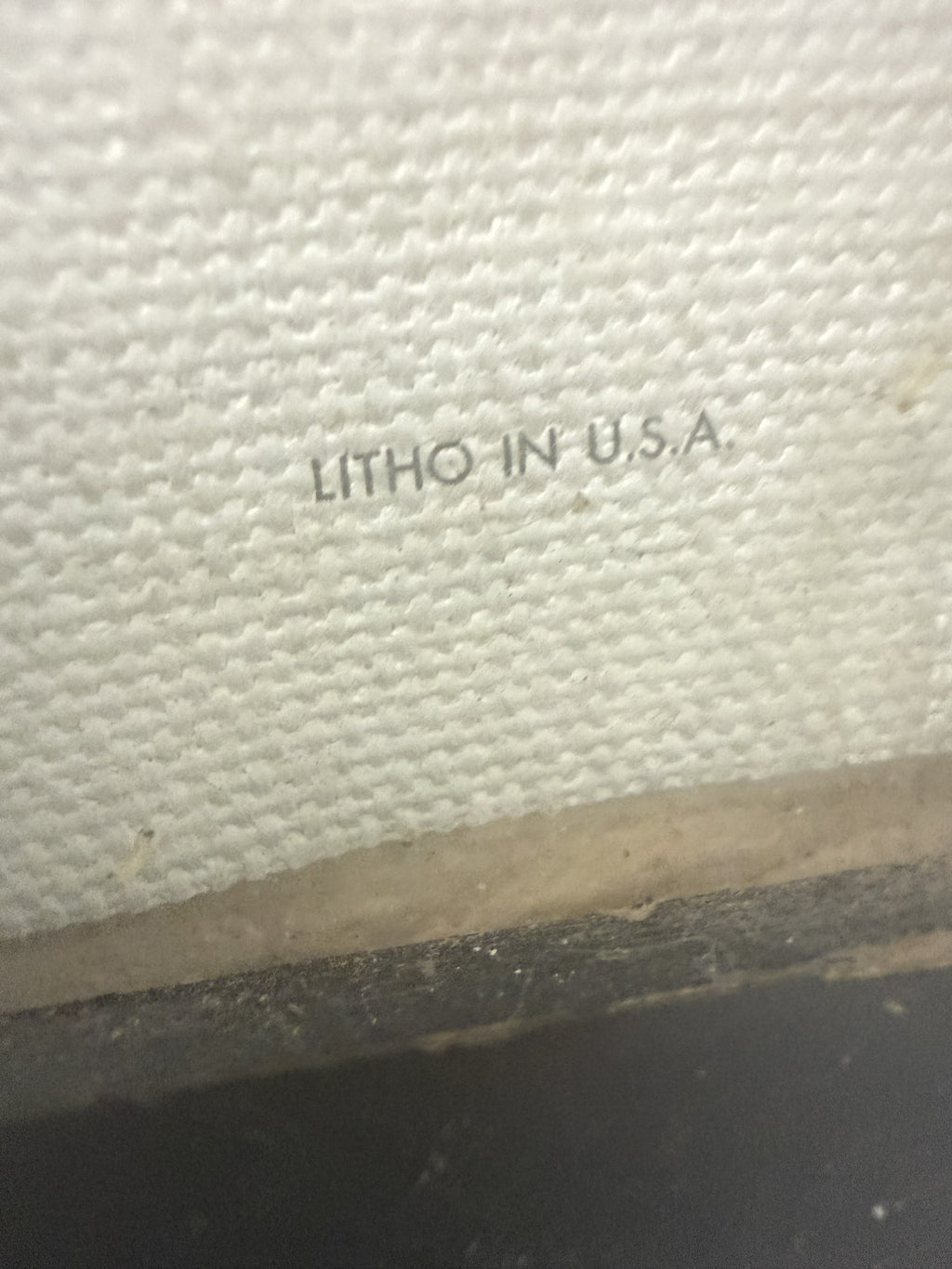 Litho in U.S.A. stamp on canvas back — Clown with the Bow Tie by Leighton Jones