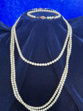 Vintage 3-Pc Cultured Pearl Suite - 50" Endless Rope, 20" Necklace & Bracelet 10K Gold
