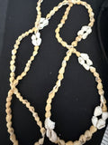 Full view of 36 inch Hawaiian style shell lei necklace