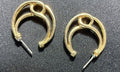 Vintage Gold-Tone Crescent Hoop Earrings